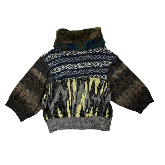 Urban Renewal Multi-Pattern 3/4 Sleeve Pullover Turtleneck Sweater - Picture 4 of 4